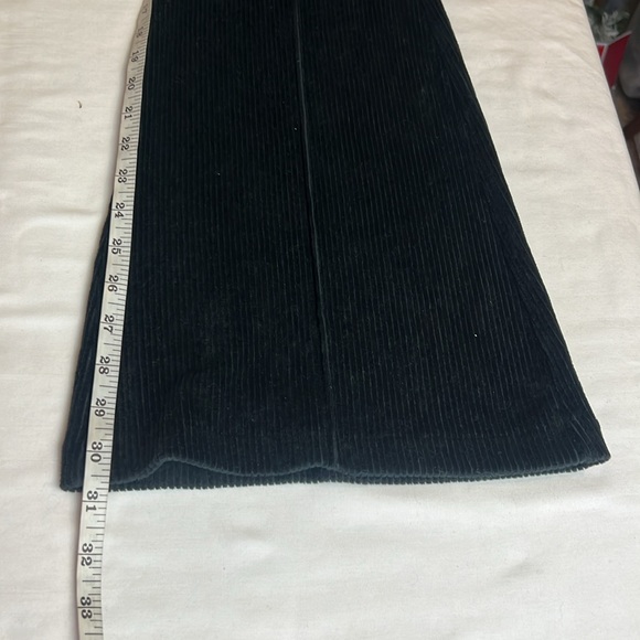 aerie M Regular M Standard pull on black wide flared corduroy stretch pants new - Picture 9 of 11